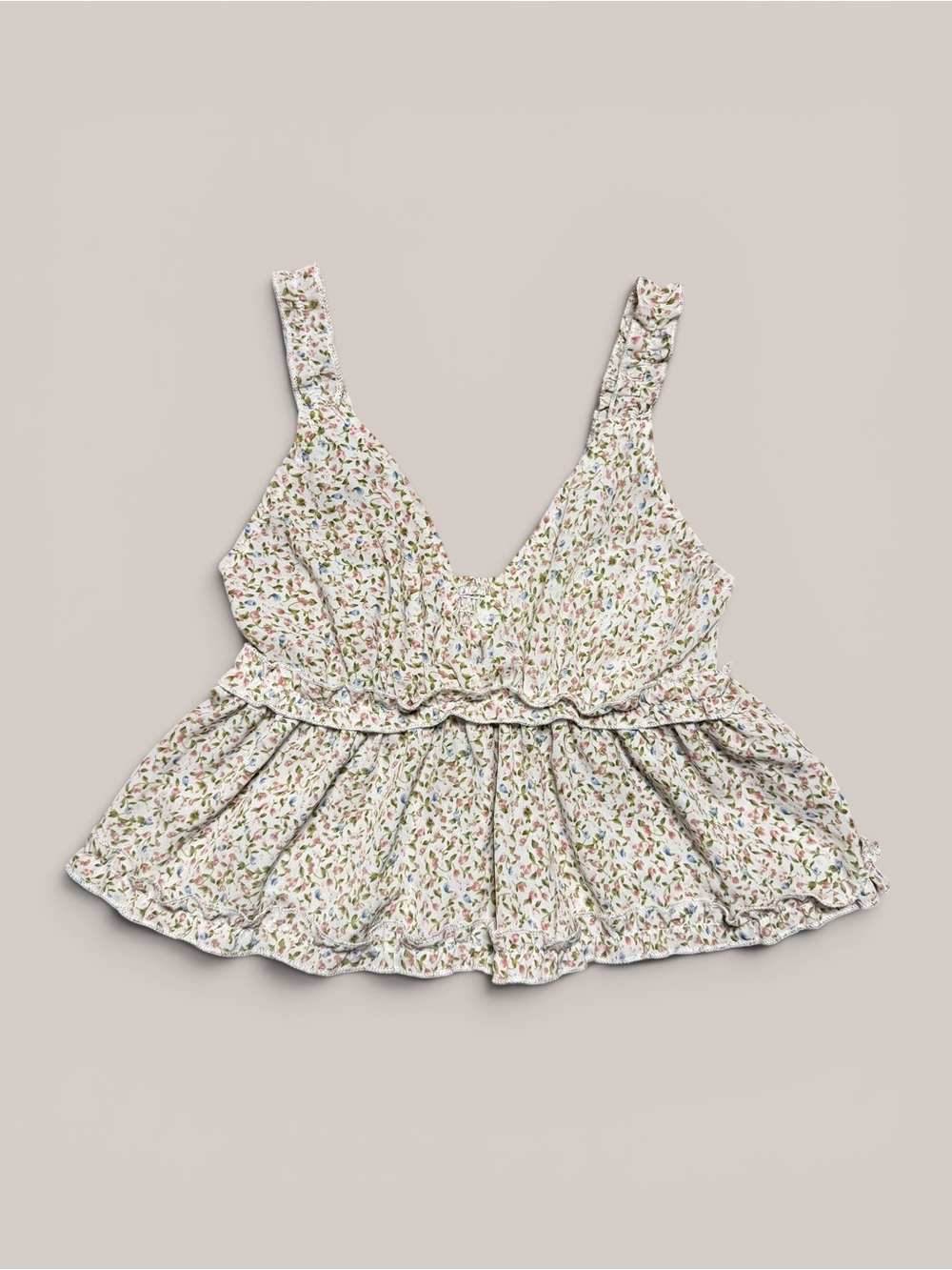 Floral Ruffle Peplum Babydoll Top
